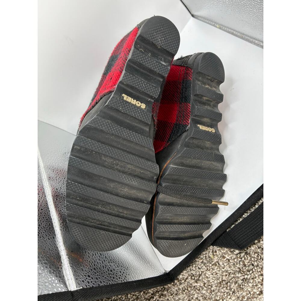 Sorel PDX Wedge Womens Size 8.5 Red Black Buffalo Plaid Lace Up Winter Boot - Picture 7 of 7